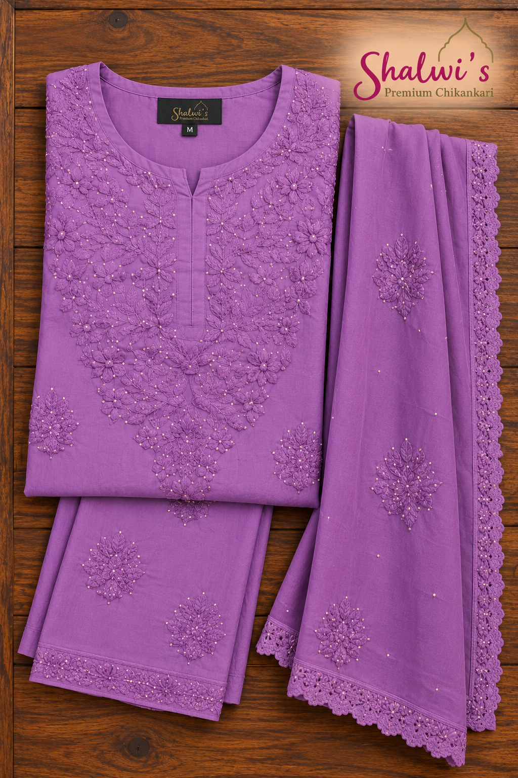 Pure Modal Co-ord Set with Authentic Mukaish & Chikankari Handwork