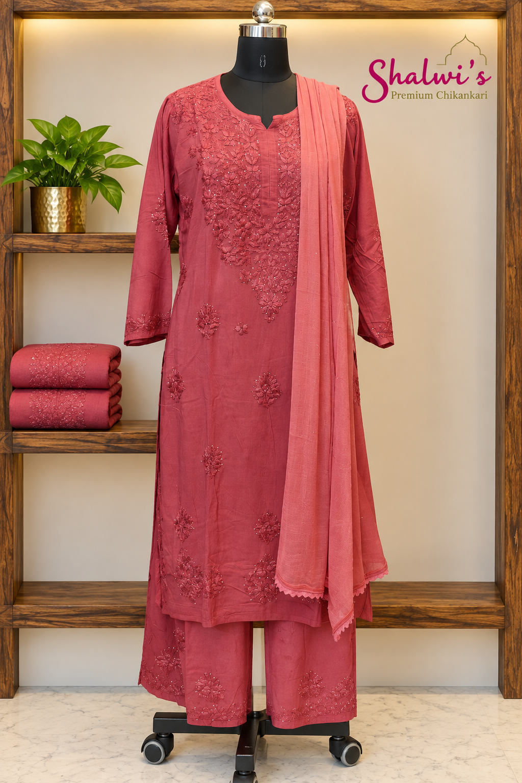 Pure Modal Co-ord Set with Authentic Mukaish & Chikankari Handwork