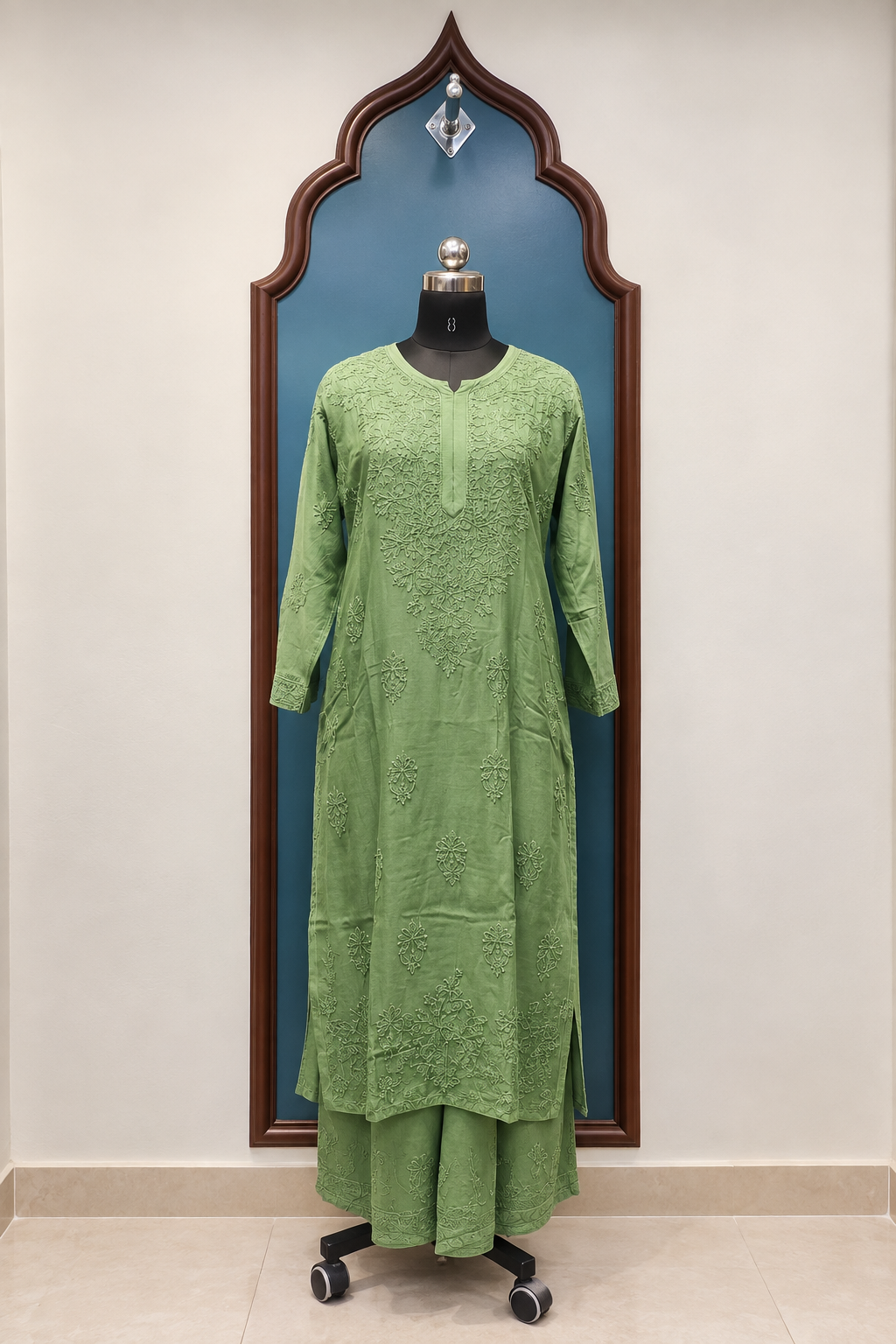Pure Muslin Chikankari handcrafted Coord Set