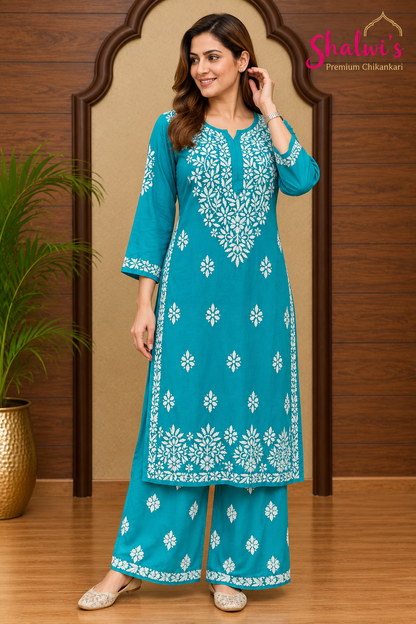Modal Co-ord Set with Chikankari Handwork