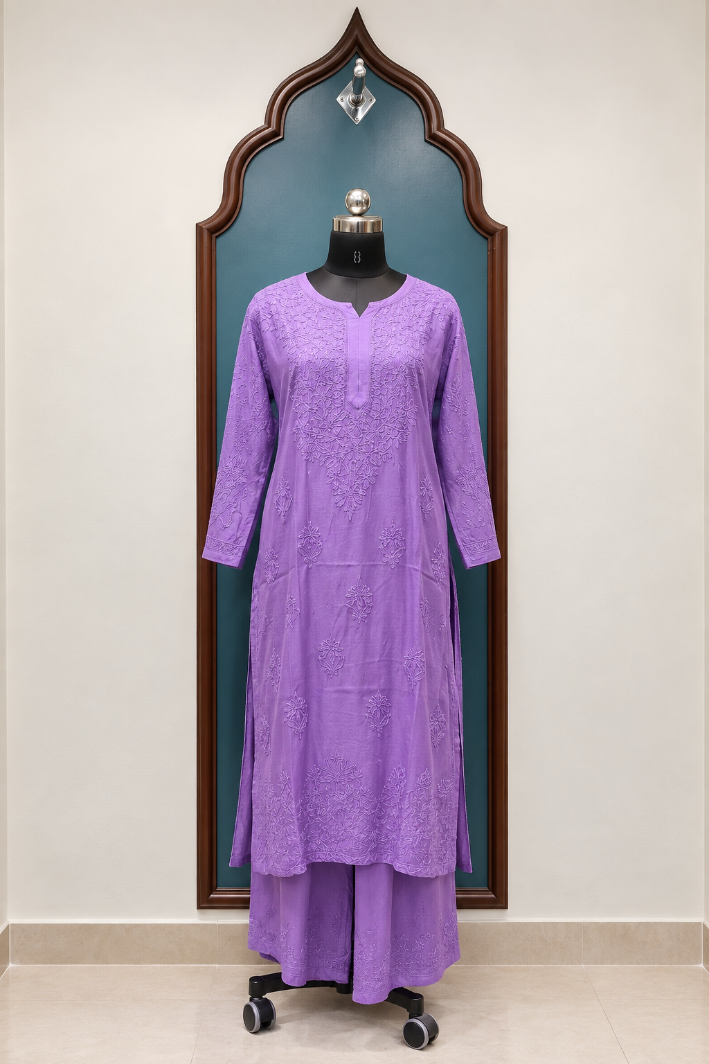 Pure Muslin Chikankari handcrafted Coord Set