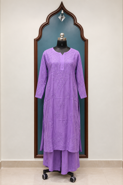 Pure Muslin Chikankari handcrafted Coord Set