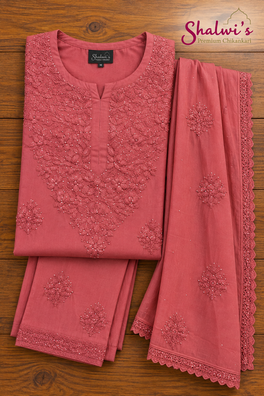 Pure Modal Co-ord Set with Authentic Mukaish & Chikankari Handwork