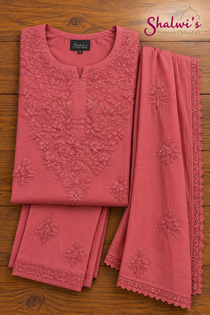 Pure Modal Co-ord Set with Authentic Mukaish & Chikankari Handwork