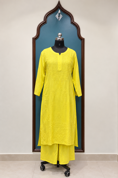 Pure Muslin Chikankari handcrafted Coord Set