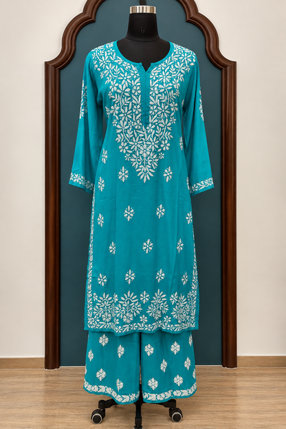 Modal Co-ord Set with Chikankari Handwork