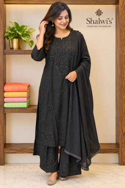 Pure Modal Co-ord Set with Authentic Mukaish & Chikankari Handwork