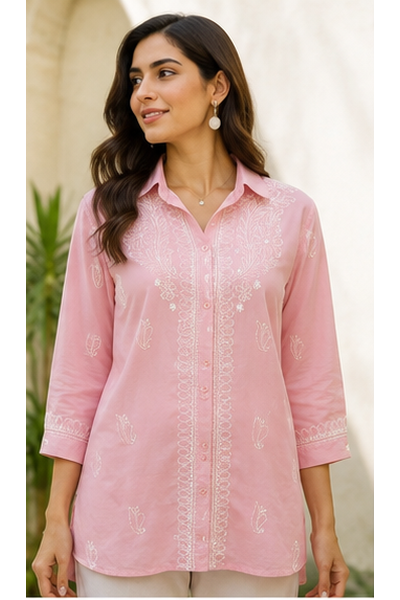 Pure Modal Handcrafted Chikankari Shirt