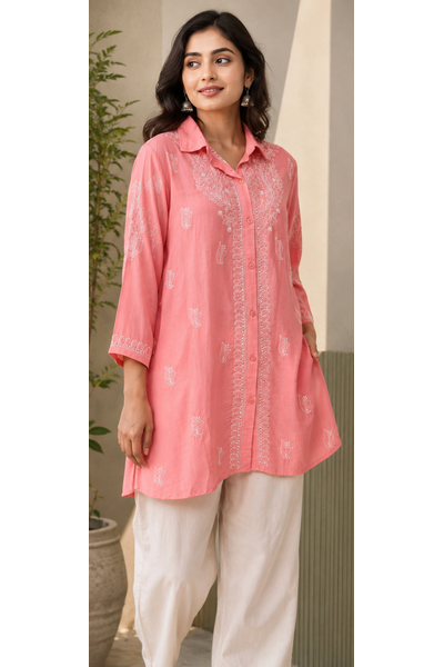 Pure Modal Handcrafted Chikankari Shirt