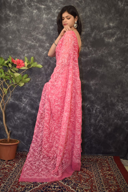 Peach Tepchi Saree