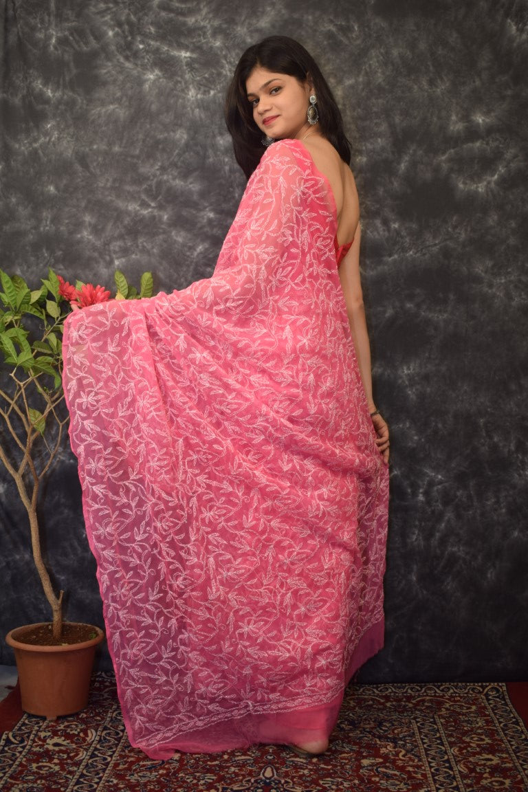 Peach Tepchi Saree